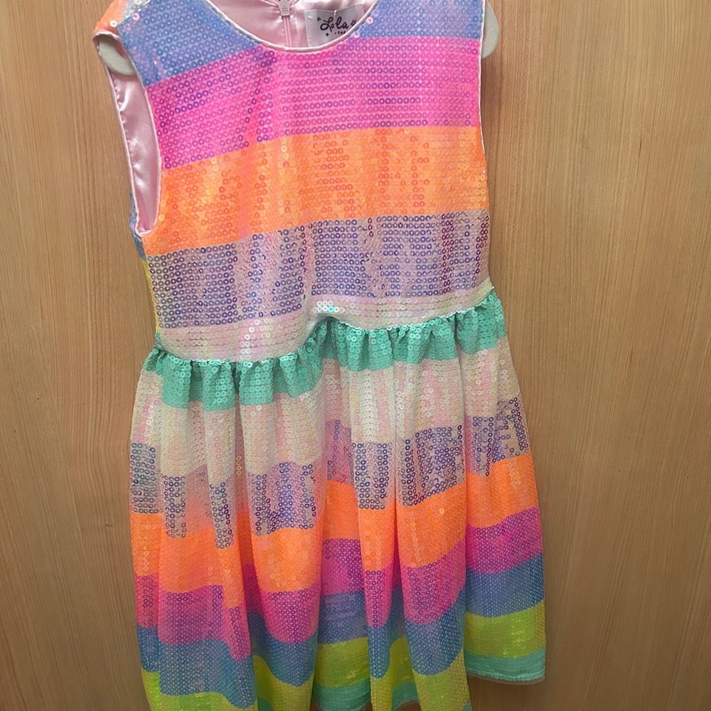 Lola + The Boys Rainbow Sequin Dress